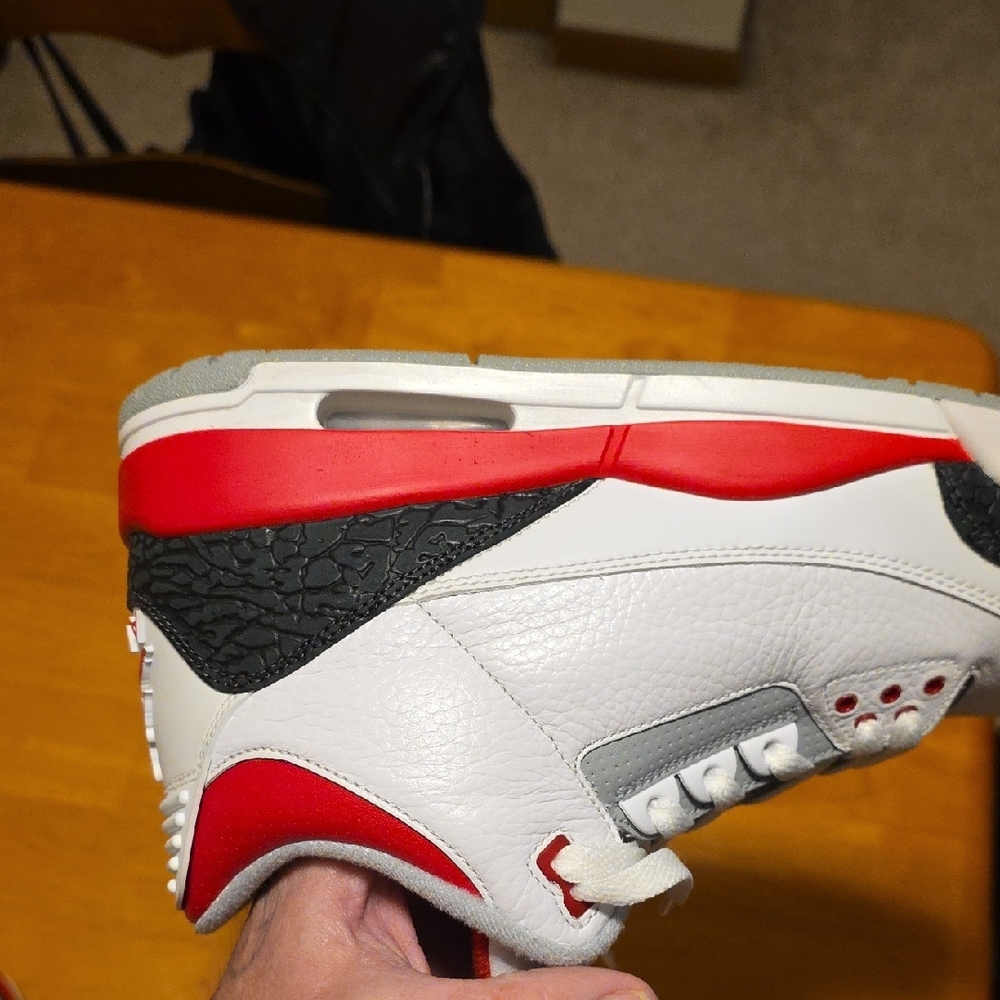 White and Red High-Top Sneakers - Picture 6 of 11